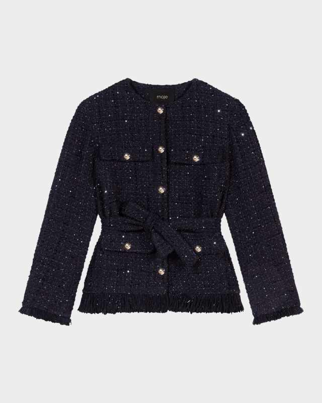 Venablisa Sequined Tweed Blazer